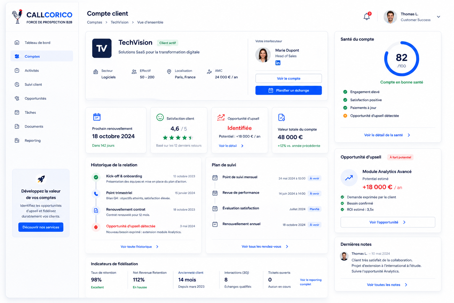Relation client B2B CallCorico